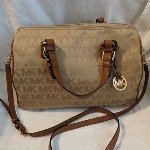 Michael Kors Duffle bag purse tan gold